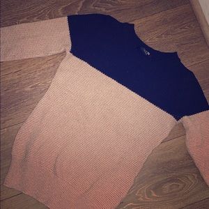 Black/tan color block sweater